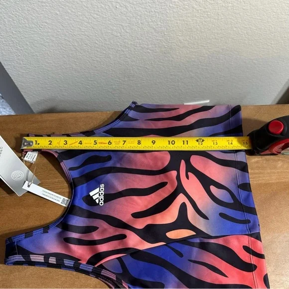 Adidas Tiger-Print Crop Top & Shorts